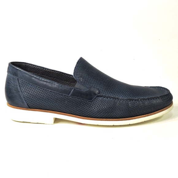 GOOD MAN ?? MEN\'S BLUE LEATHER LOAFERS main image 6